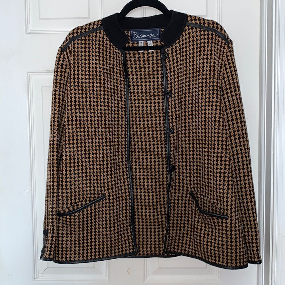 Vintage Belmonde Houndstooth Sweater Jacket